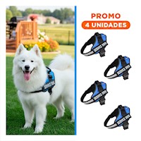 Pack4 Chaleco de Trabajo para Perro Talla L Color Azul